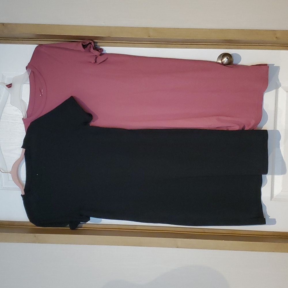 A new day pink and black set of 2 t shirt dresses